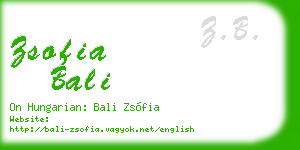 zsofia bali business card
