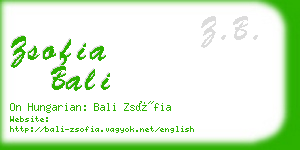 zsofia bali business card